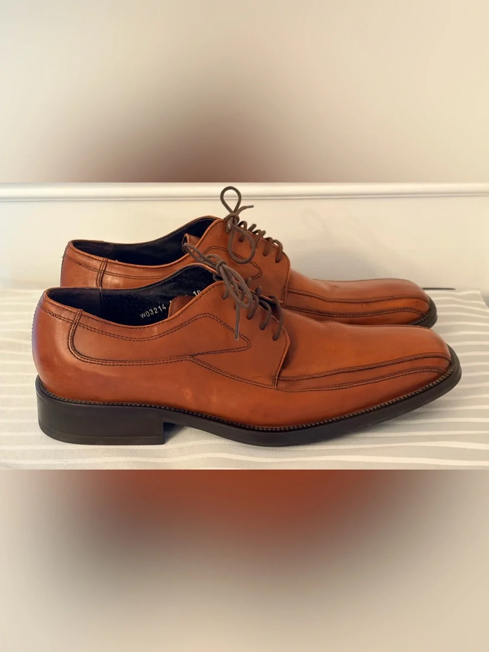 Reaction By Kenneth Cole Cognac Brown Oxford Dress Shoes W03214 Size 10 EUC